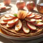 Low Cal Apple Pancakes: A stack of golden pancakes topped with fresh apple slices, drizzled with syrup. A guilt-free delight for breakfast or brunch.