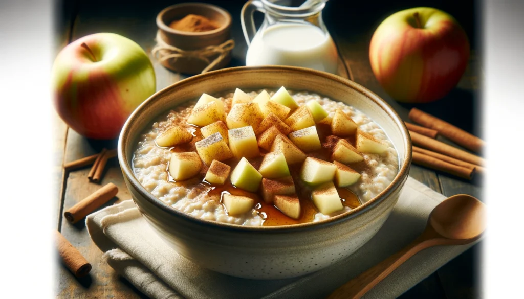 Here is the image of apple pie porridge for a healthy breakfast, as you requested. Let me know if there's anything else you'd like!