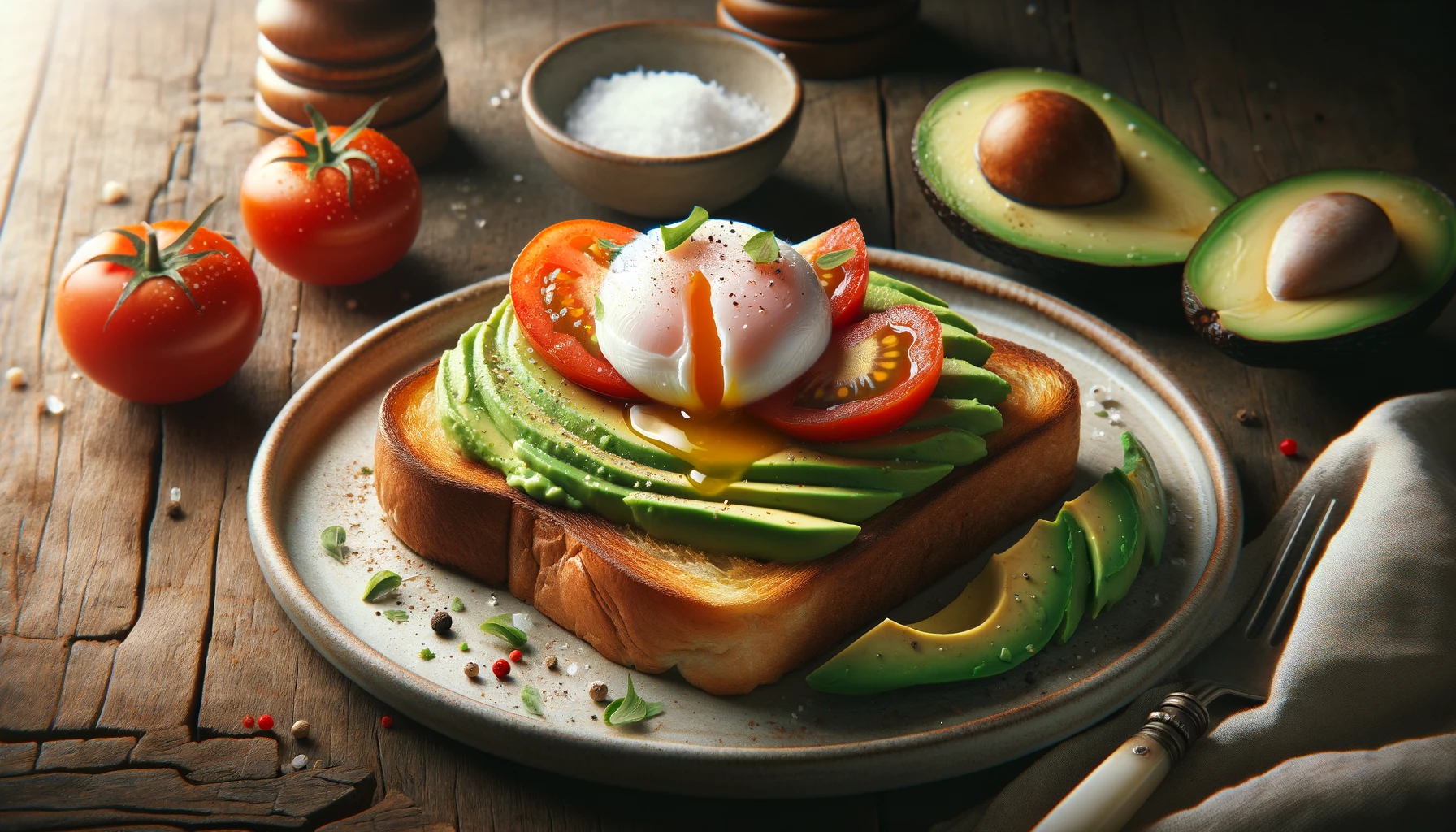 Avocado Toast Recipe with Poached Egg and Tomatoes