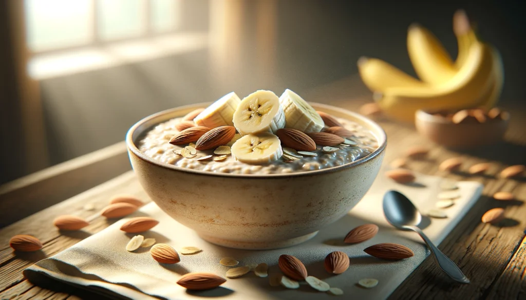 Oatmeal Recipe with Bananas and Almonds