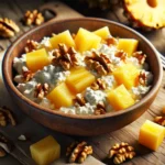 Cottage Cheese with Pineapple Chunks and Walnuts