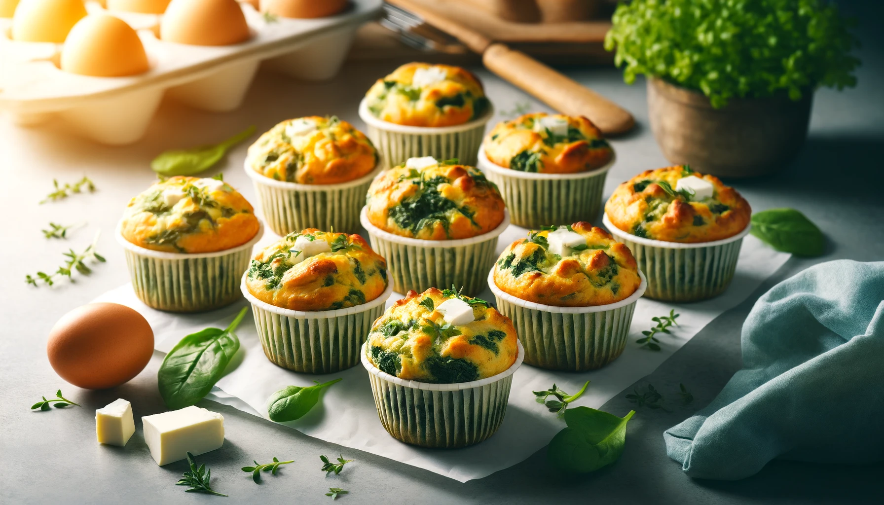 Keto Spinach and Feta Egg Muffins Recipe