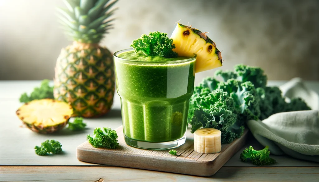 Green smoothie kale pineapple banana