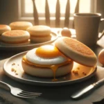 English muffin with eggs