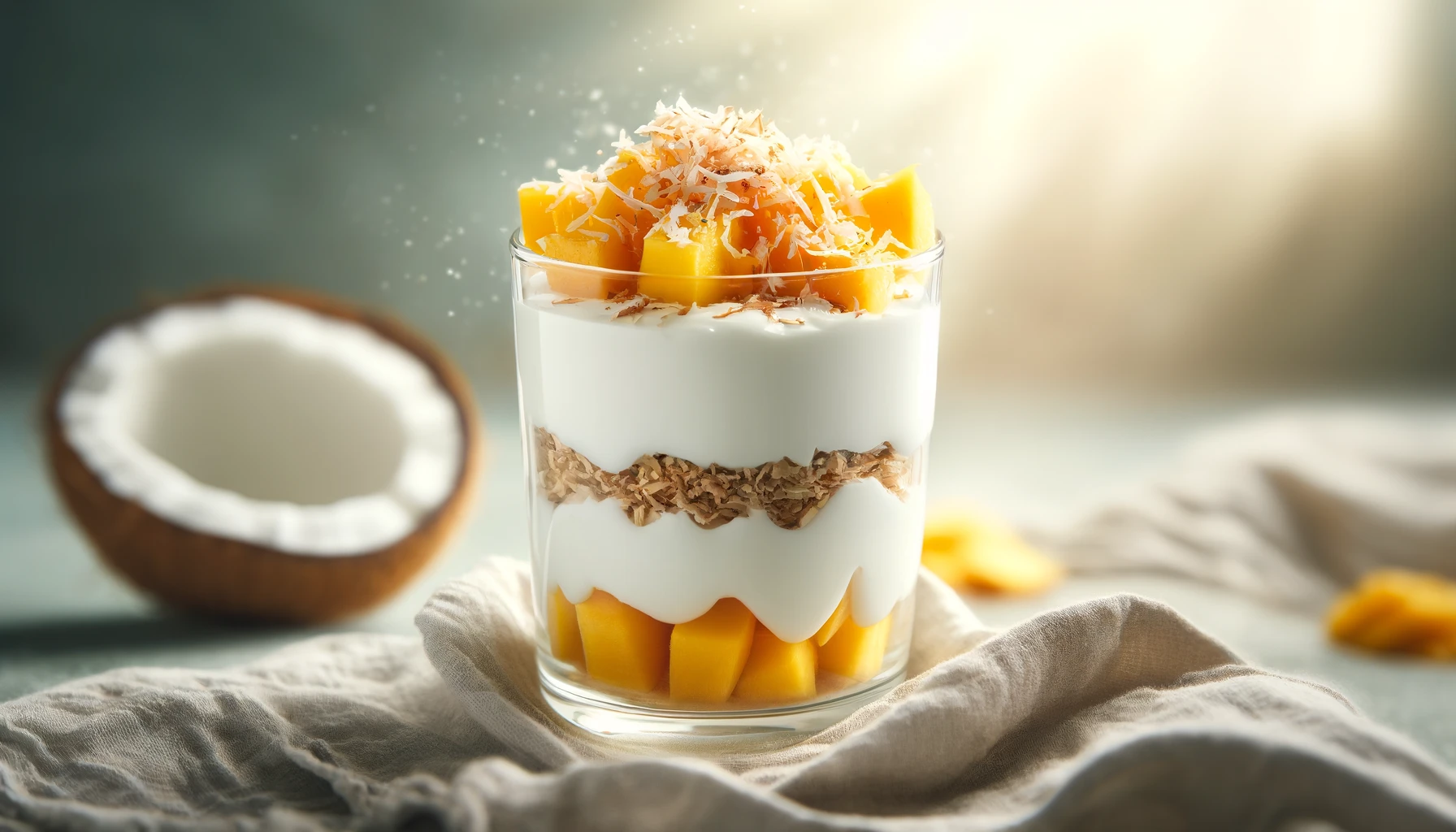 Coconut Yogurt Parfait Recipe with Mango and Toasted Coconut | Healthy Breakfast Idea